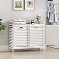 Double Tilt-Out Bamboo Laundry Hamper with 2 Removable Bins