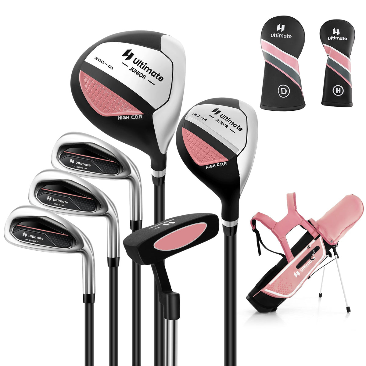 Junior Complete Golf Club Set with Stand Bag & Rain Hood