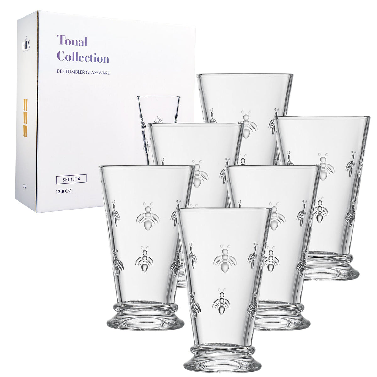Classica Bee Highball Glassware – Set of 6