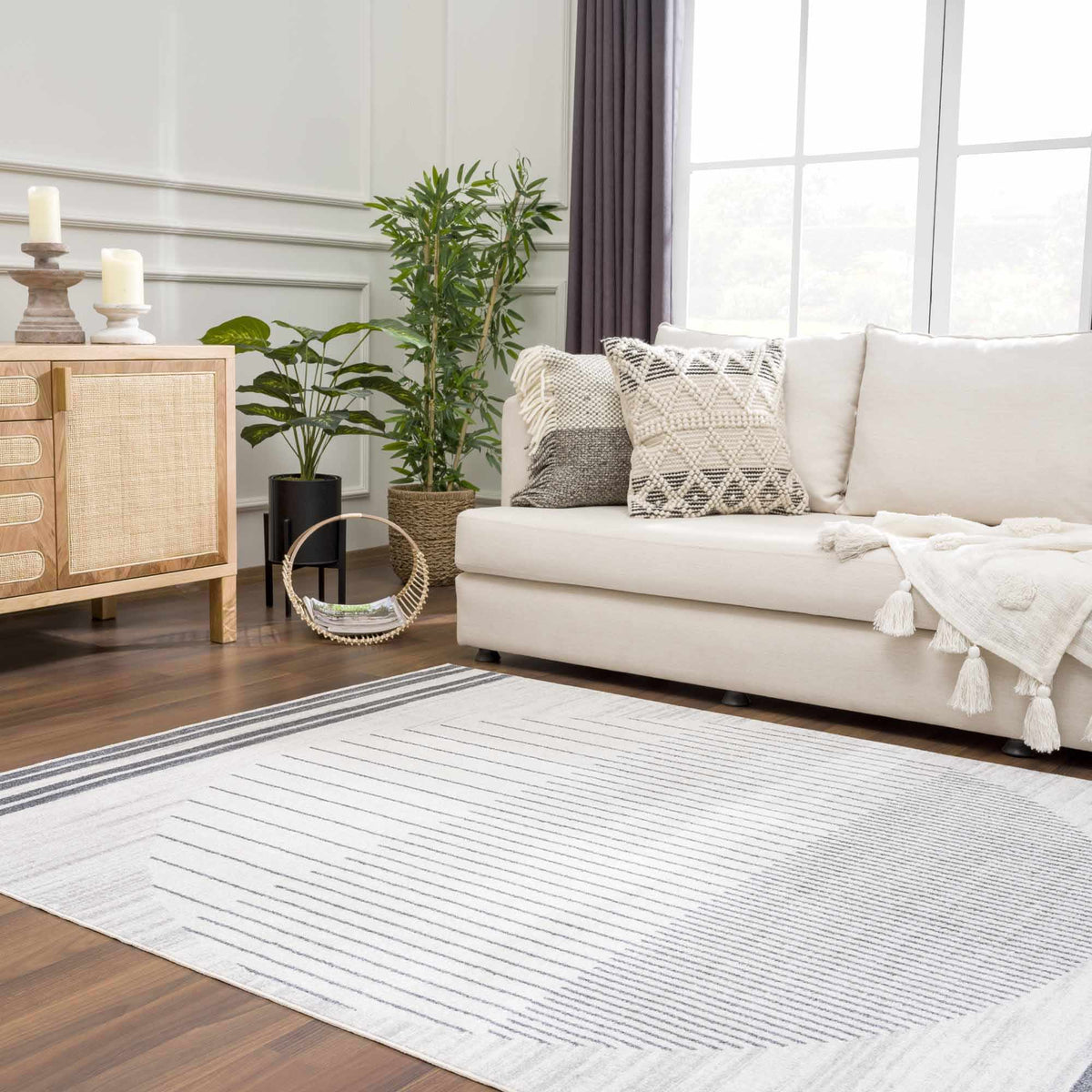 Boutique Rugs Thad Washable Area Rug – Medium Gray