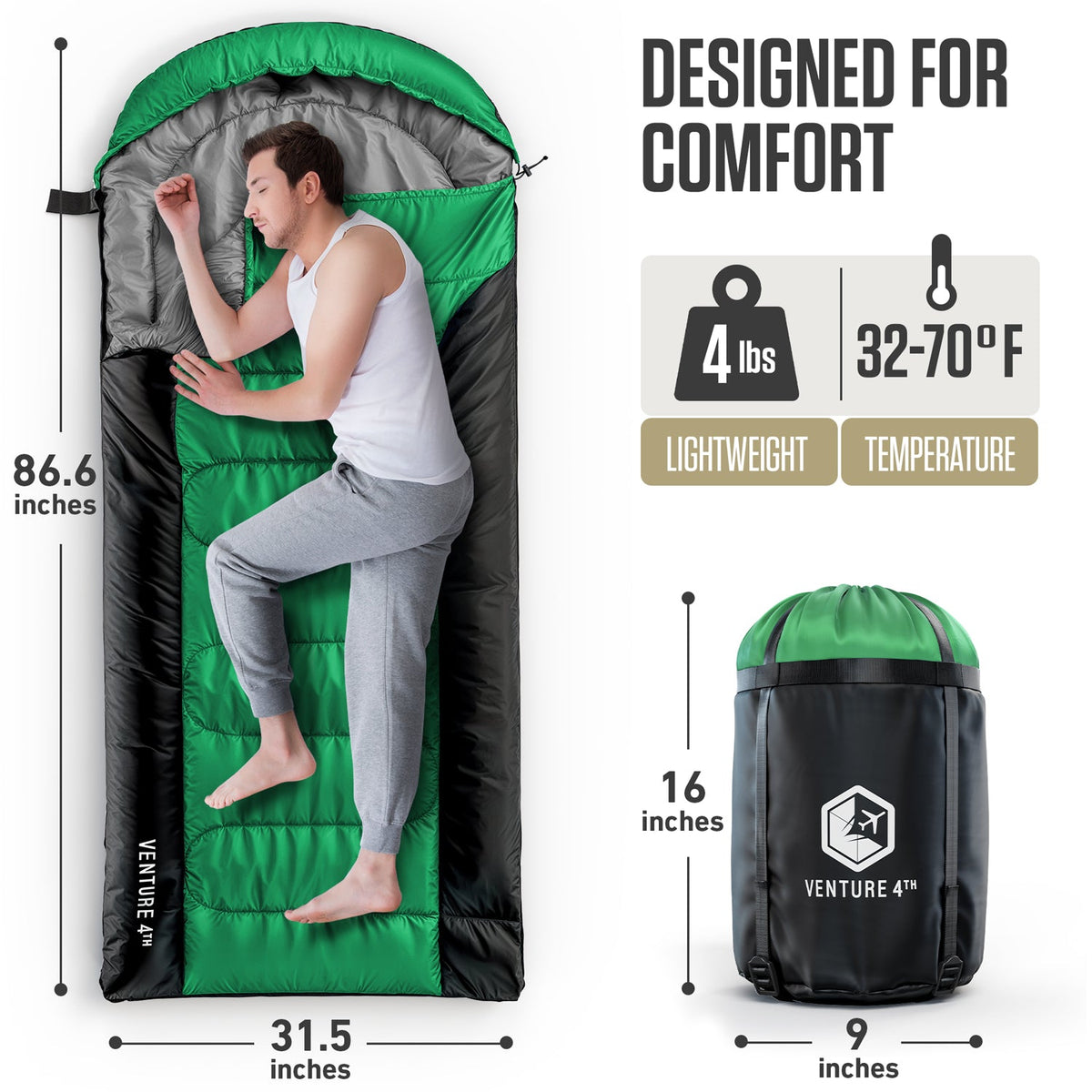 XXL Sleeping Bag for Big & Tall Campers