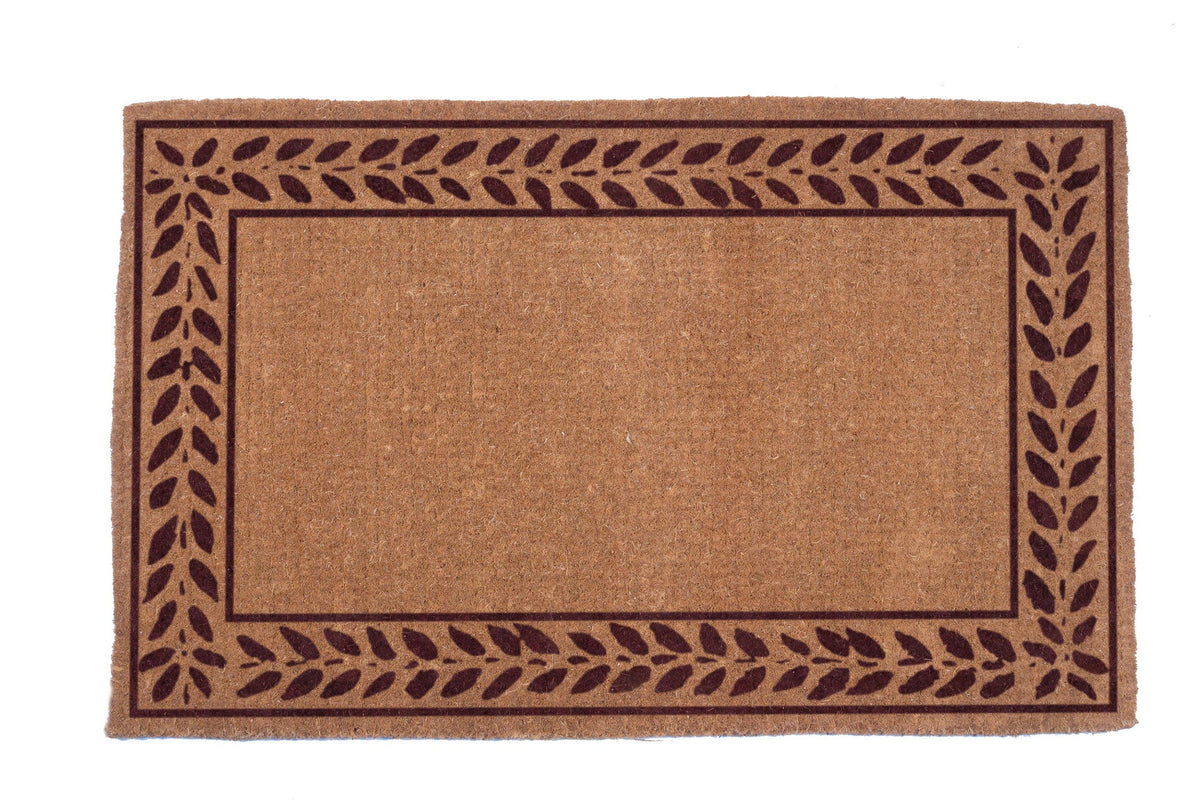 Leafy Vines Bordered Premium Coco Doormat