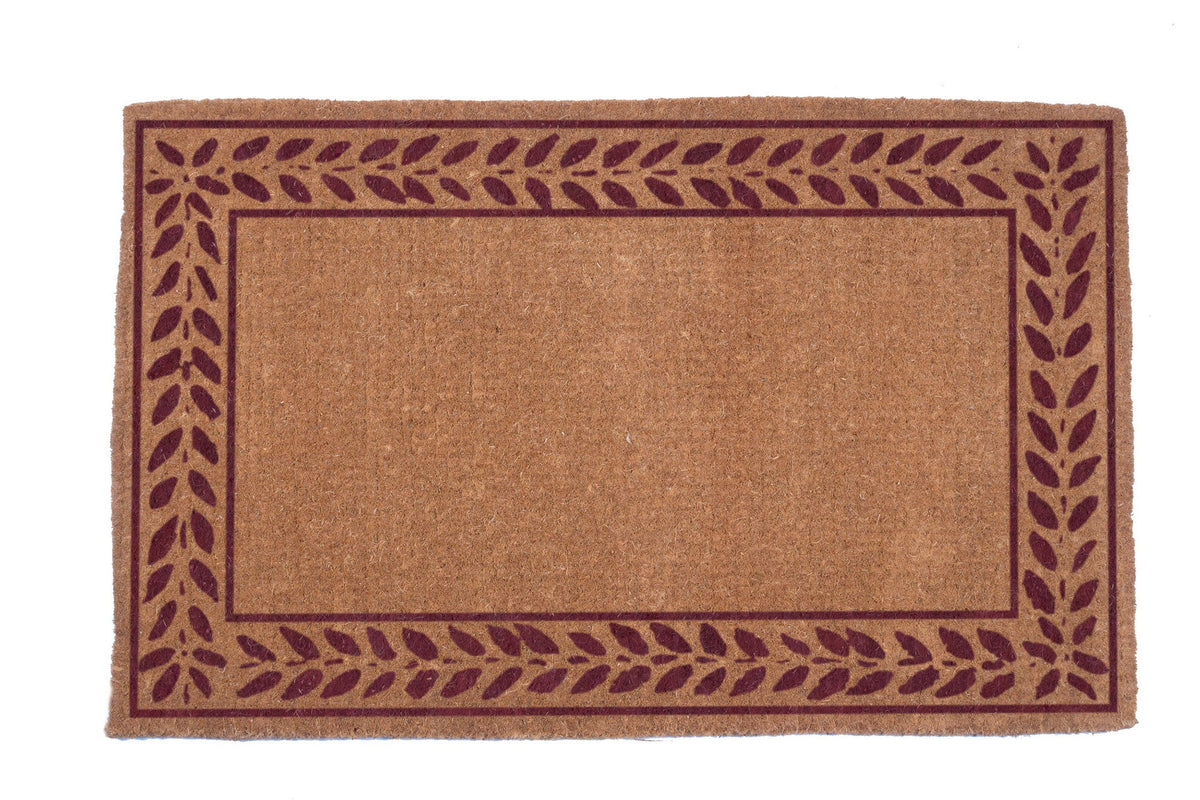 Leafy Vines Bordered Premium Coco Doormat