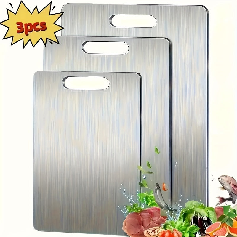 3-Piece Stainless Steel Cutting Board Set