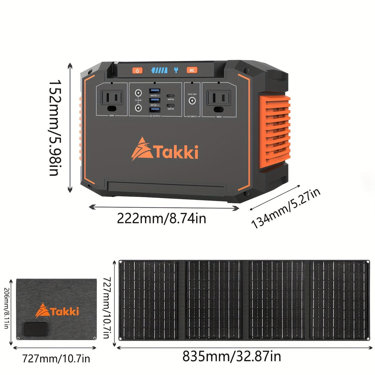 300W Portable Power Station with Foldable Solar Panel