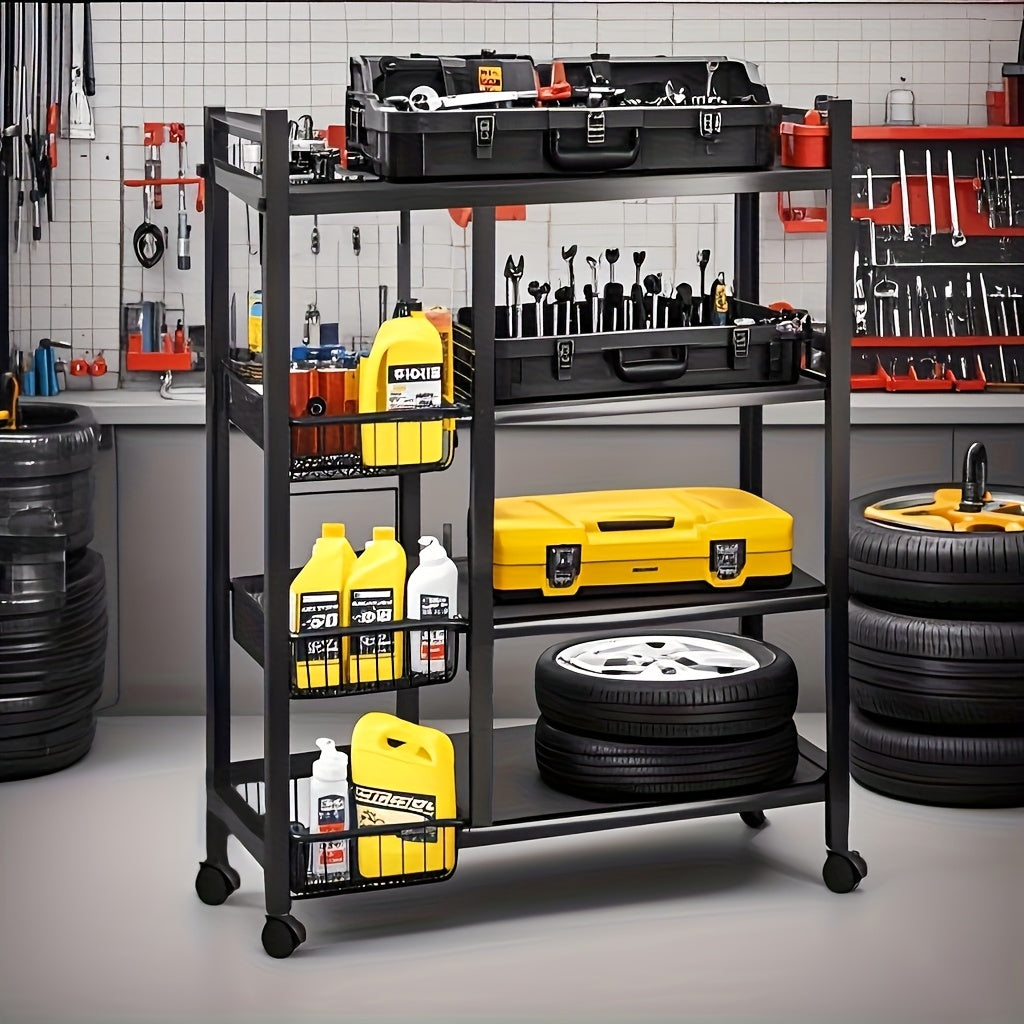 4-Tier Rolling Storage Rack