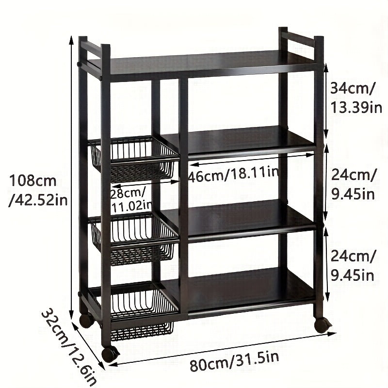 4-Tier Rolling Storage Rack