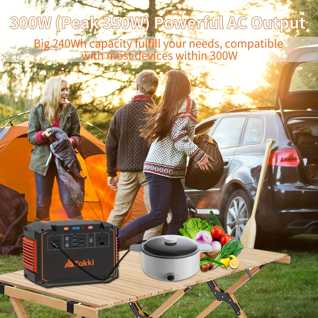 300W Portable Power Station with Foldable Solar Panel