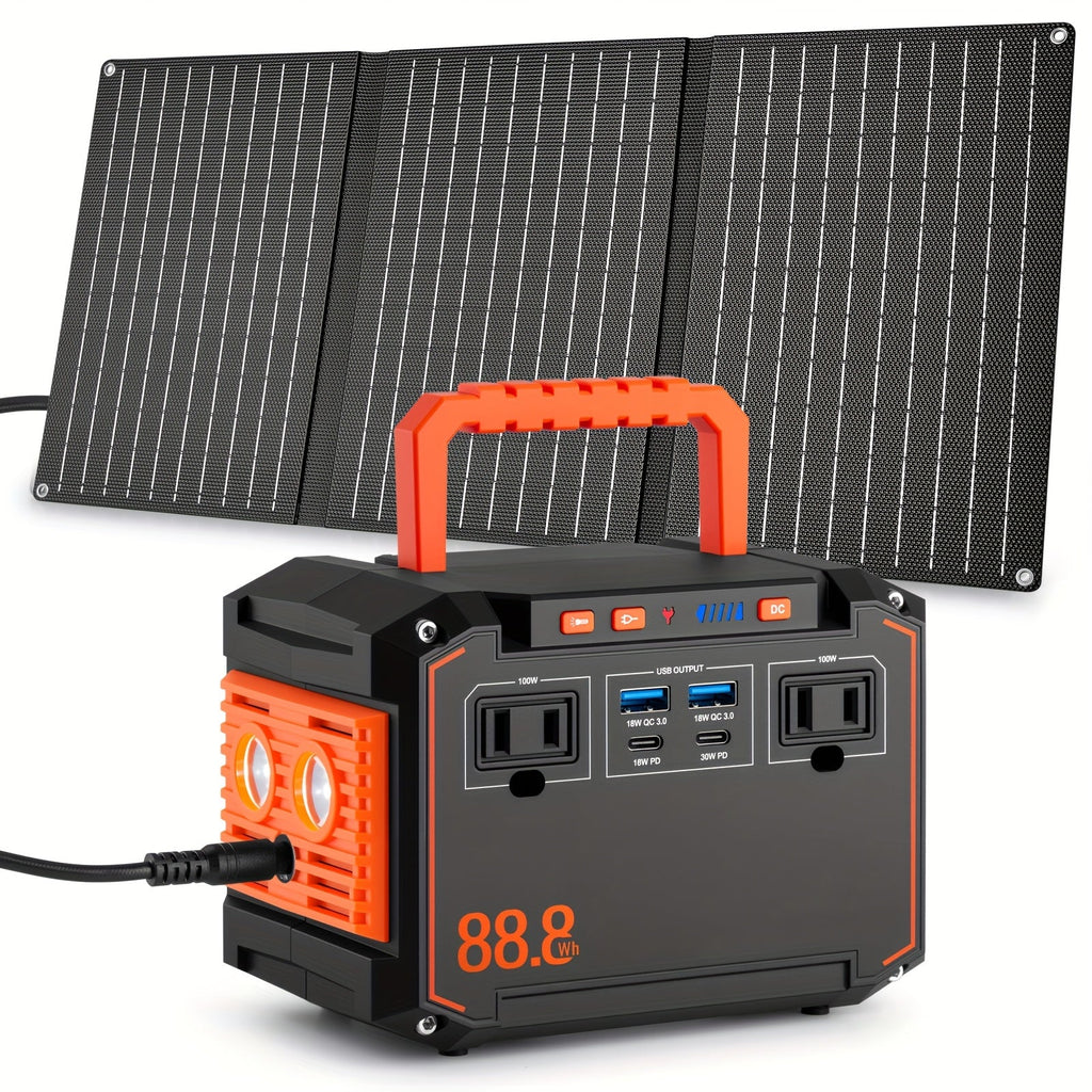 300W Portable Power Station with Foldable Solar Panel