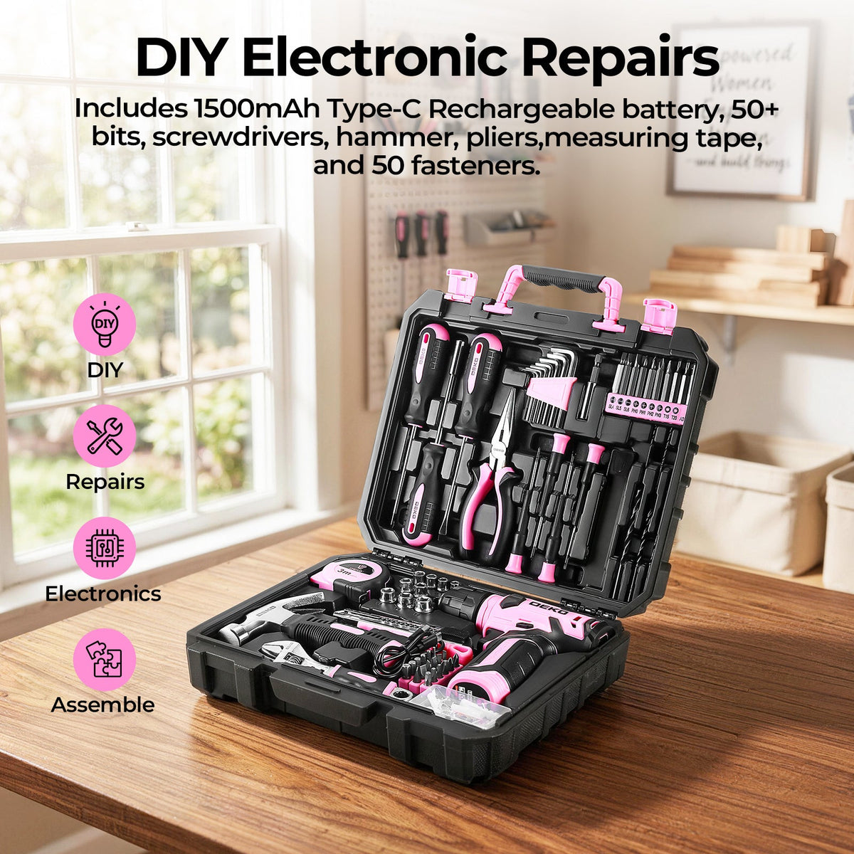 119-Piece Cordless Drill & Home Repair Tool Set