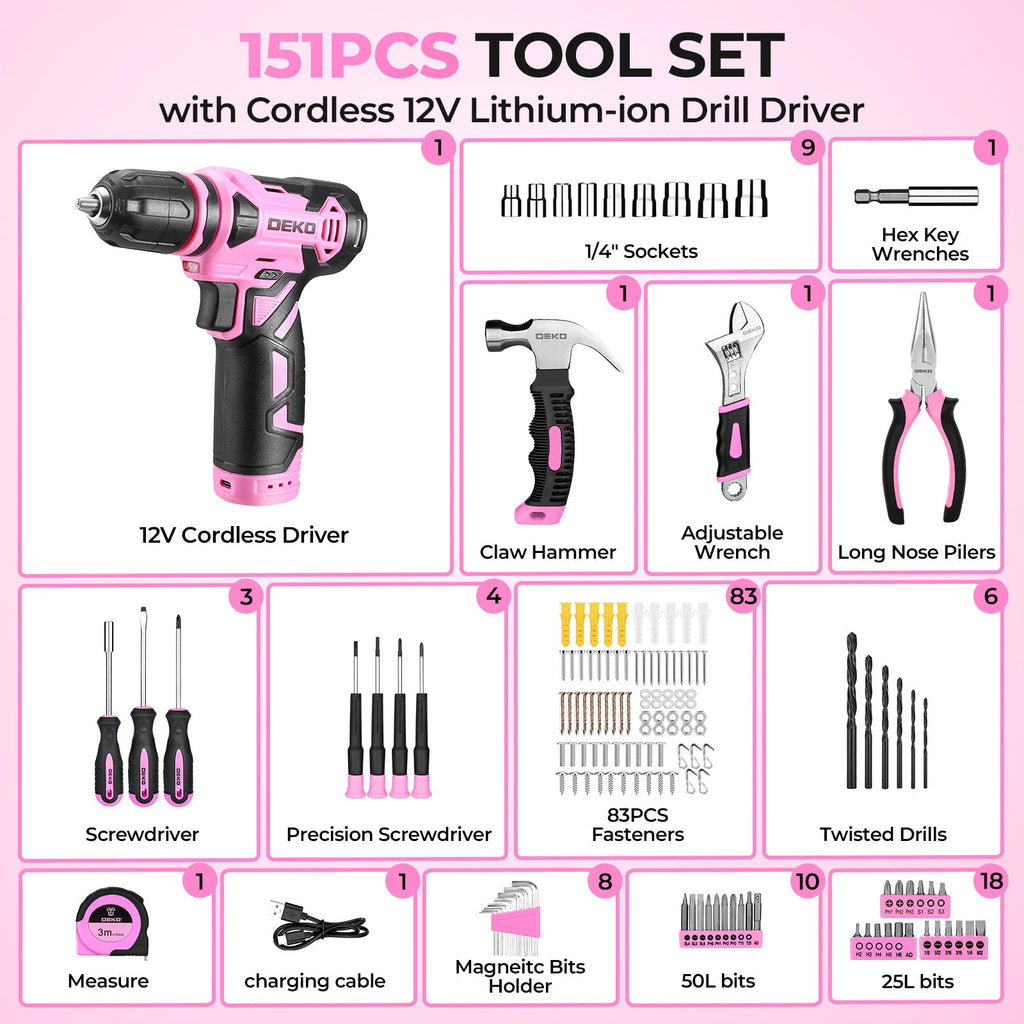 119-Piece Cordless Drill & Home Repair Tool Set
