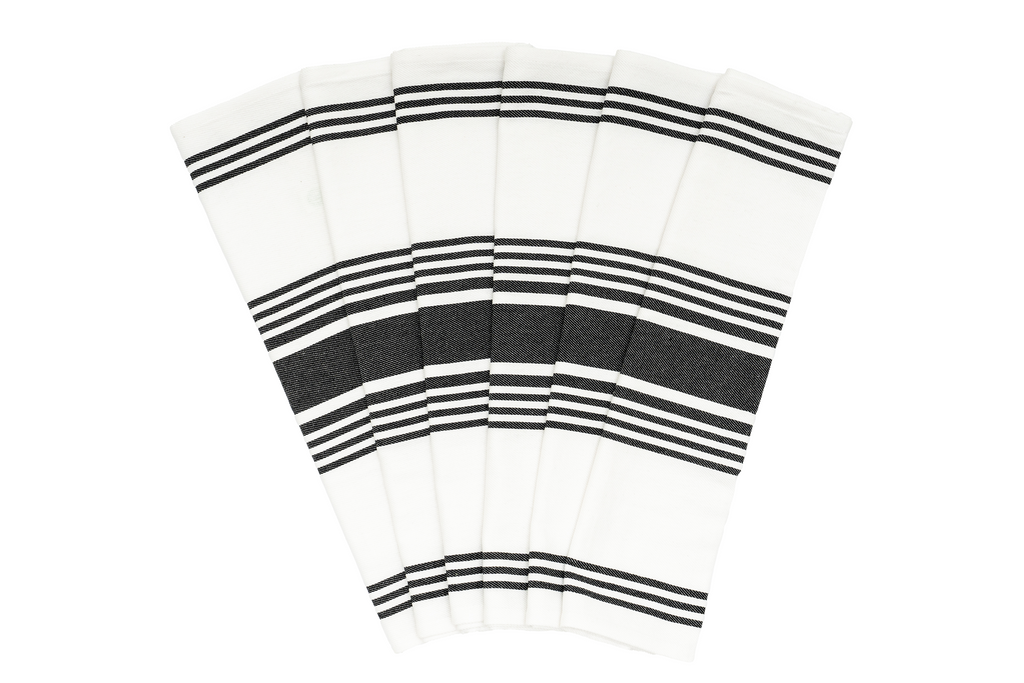 Organic Cotton Striped Kitchen Towels – Set of 6
