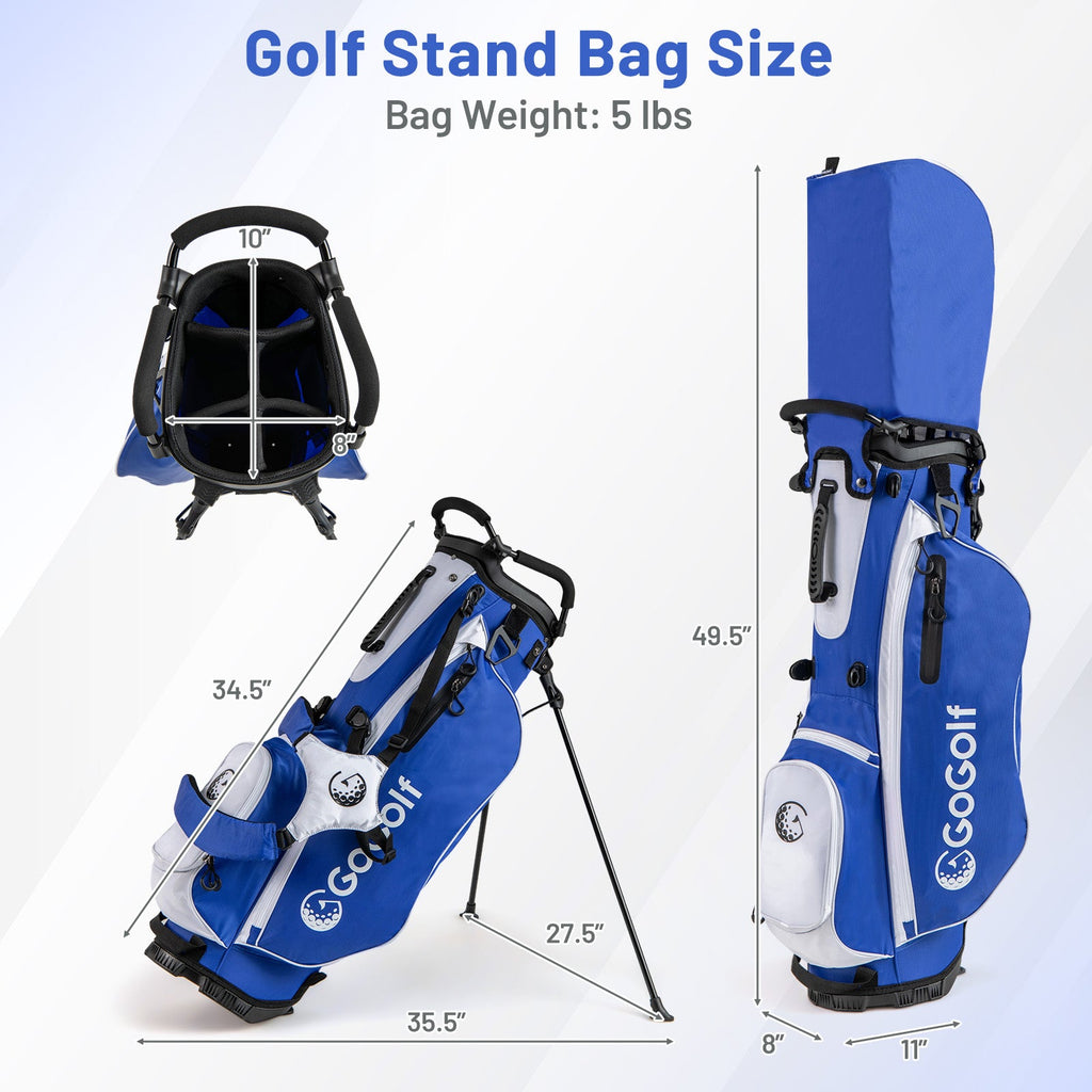 Men's Complete Golf Club Set with Bag, Headcovers & Putter – Blue