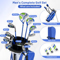 Men's Complete Golf Club Set with Bag, Headcovers & Putter – Blue