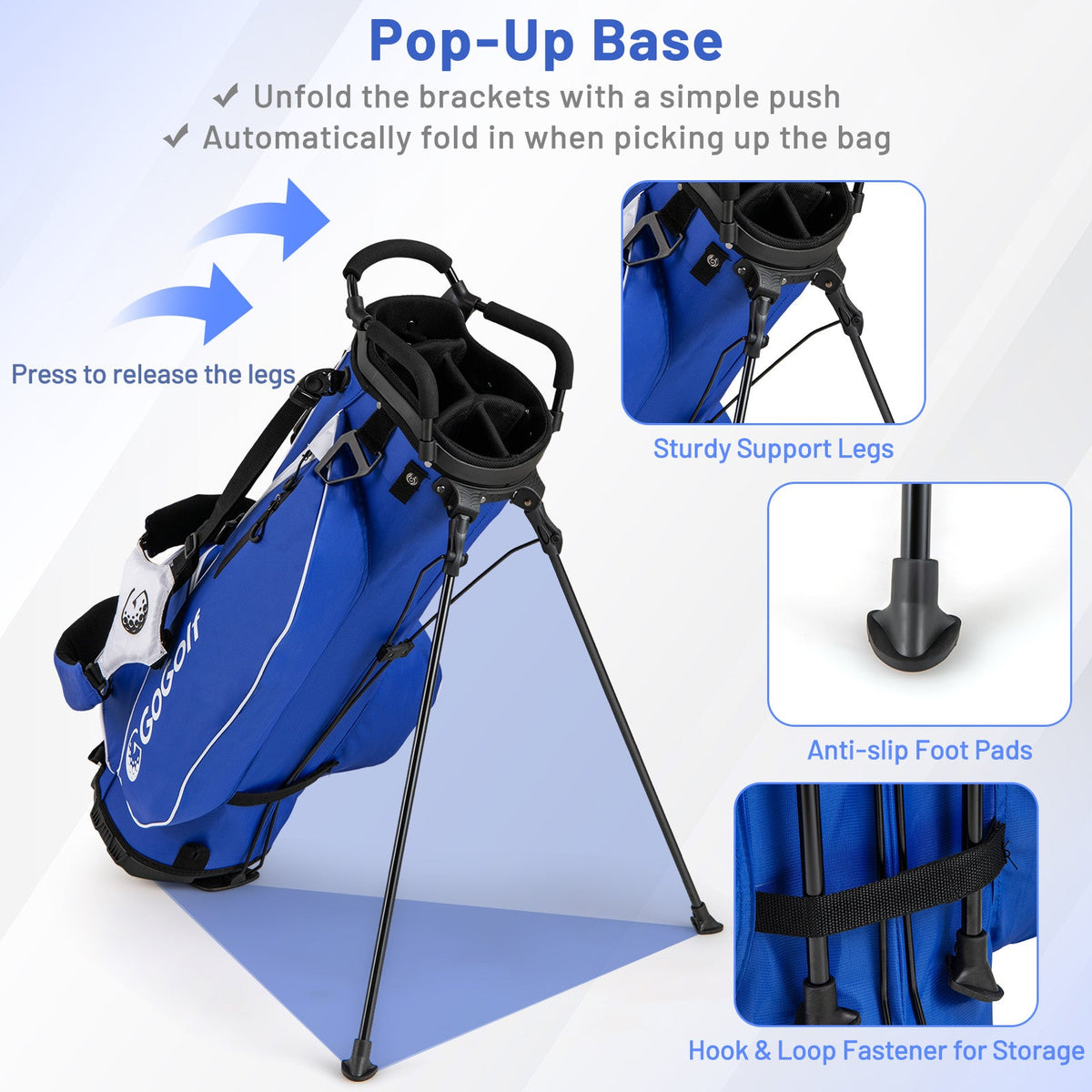 Men's Complete Golf Club Set with Bag, Headcovers & Putter – Blue