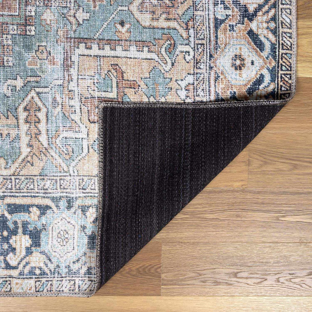 Nisa Green Washable Area Rug