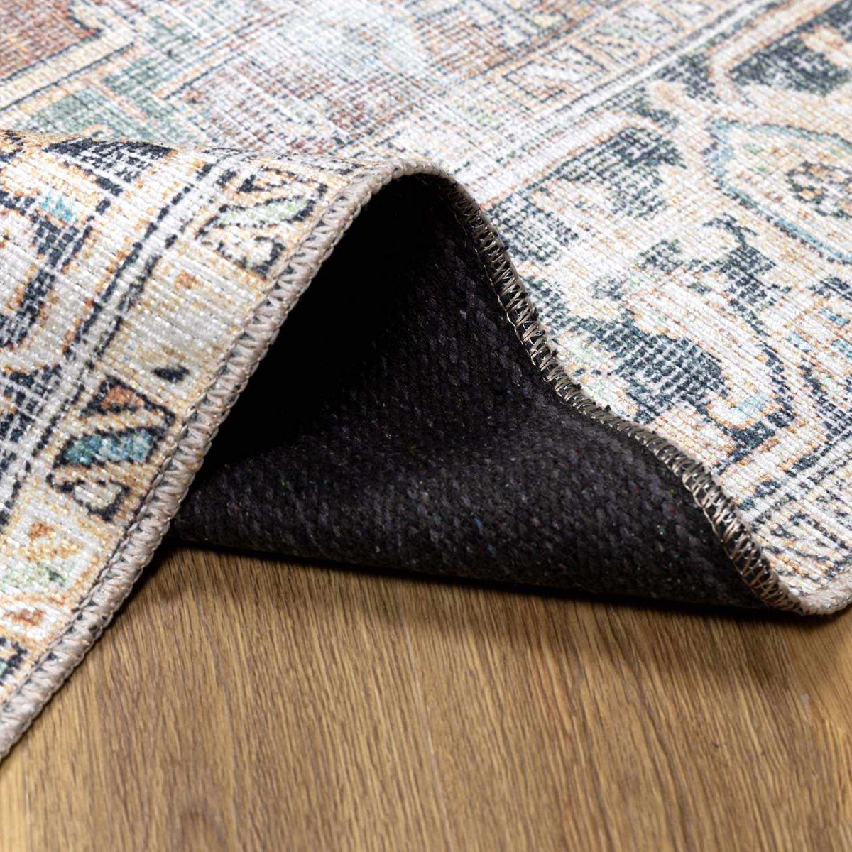 Nisa Green Washable Area Rug
