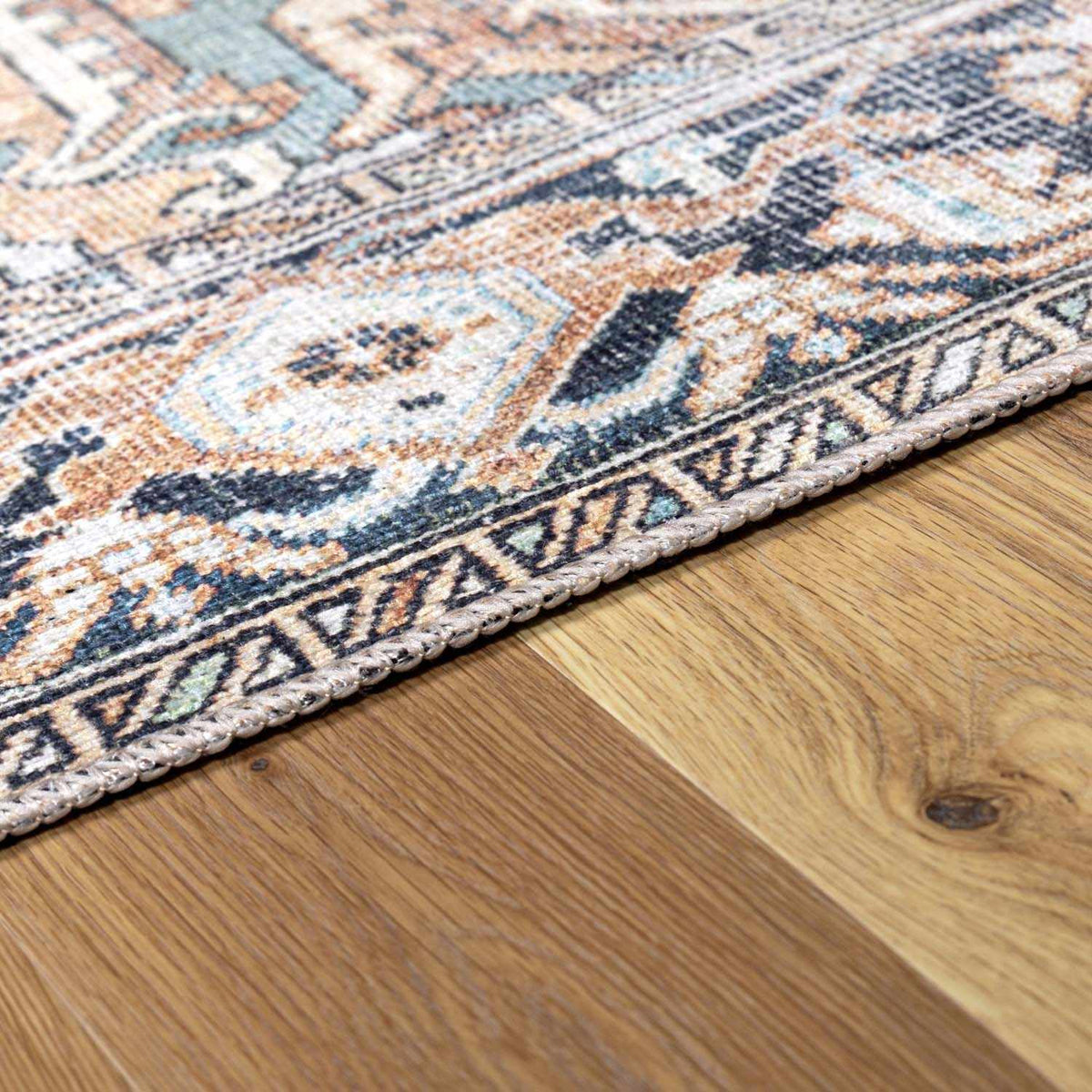 Nisa Green Washable Area Rug
