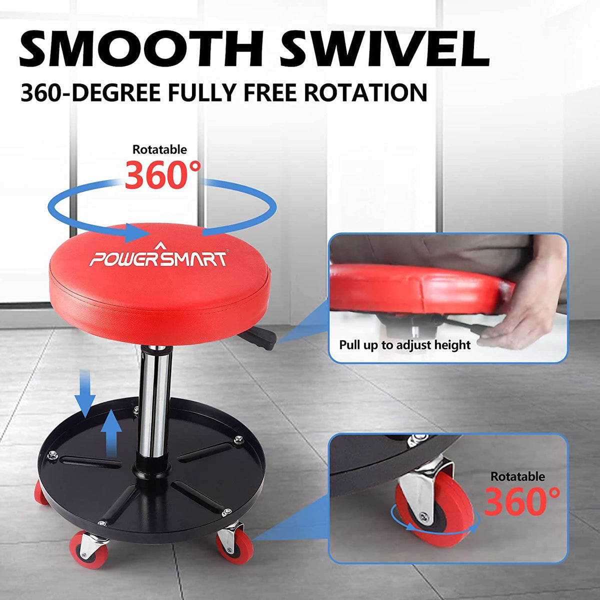 PowerSmart 300 lb Rolling Mechanic Stool