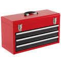 Portable 3-Drawer Garage Mechanic Tool Box