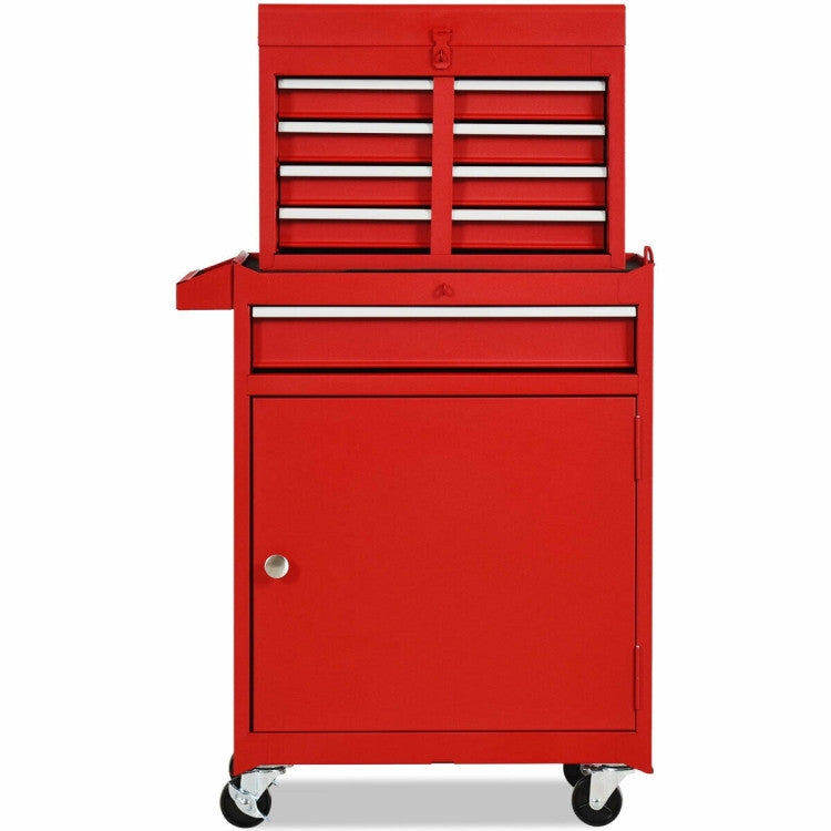 Red Heavy-Duty Lockable Rolling Tool Chest