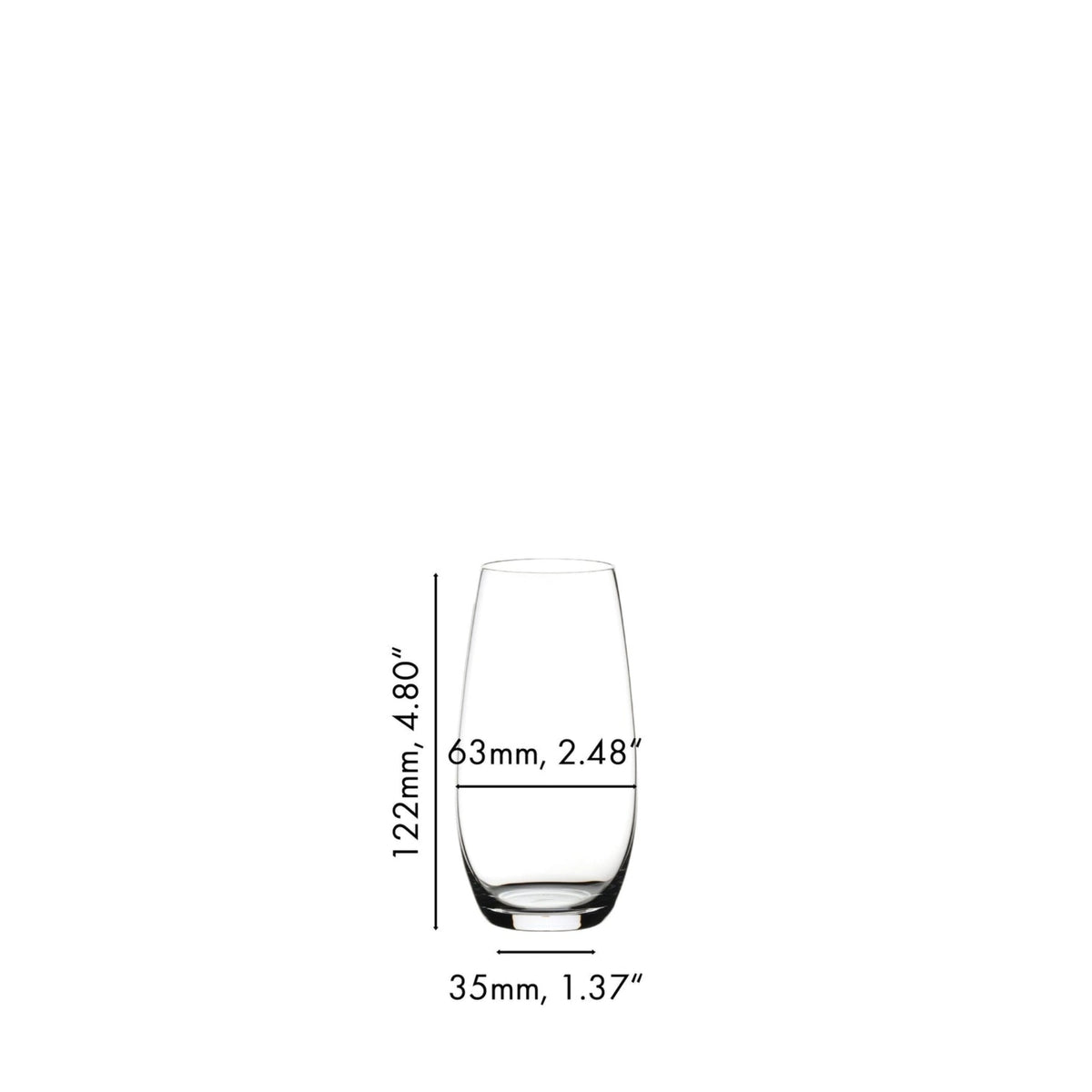 Riedel Flute O Champagne (414/28) – Set of 2 Stemless Crystal Glasses