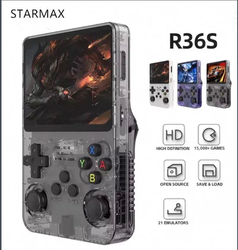 R36S Retro Handheld Gaming Console – Green