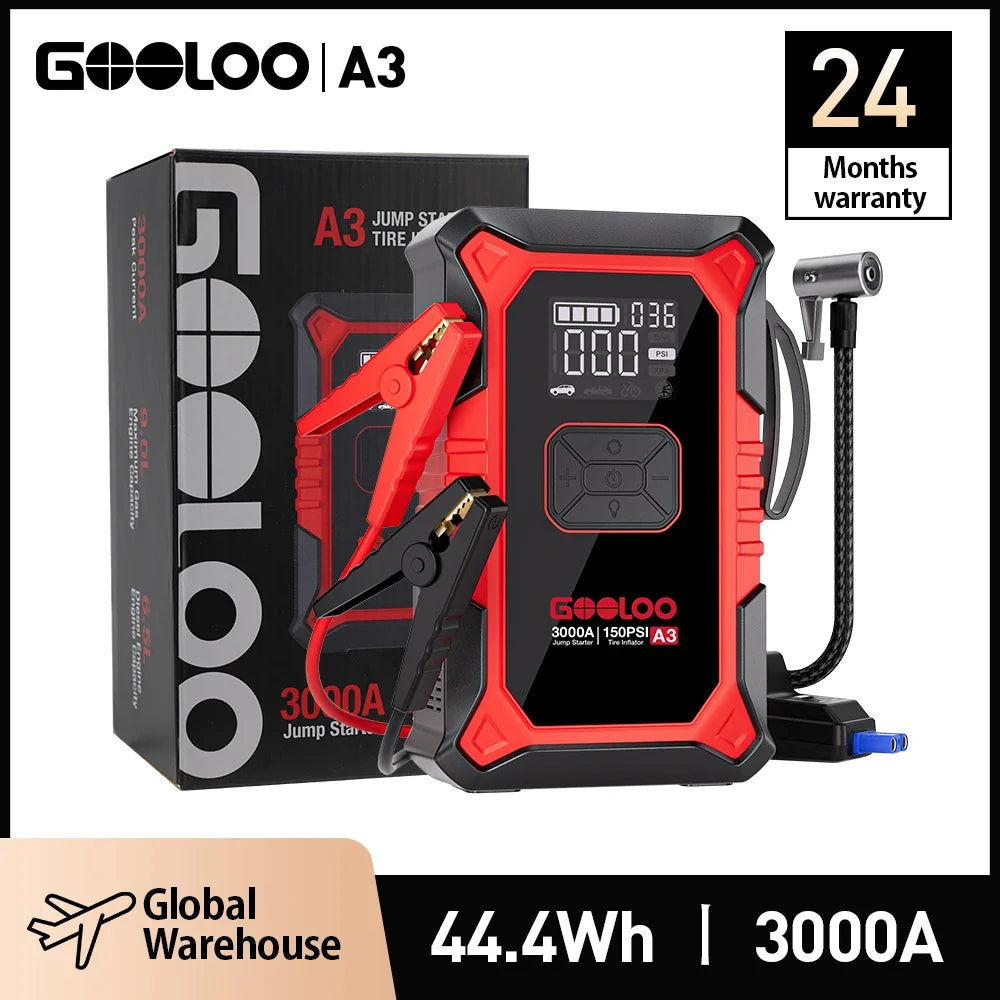 GOOLOO A3 3000A Jump Starter with Air Compressor