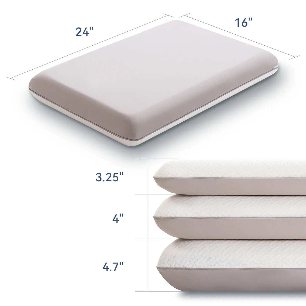 Dual-Sided Cooling Memory Foam Pillow for Neck Support