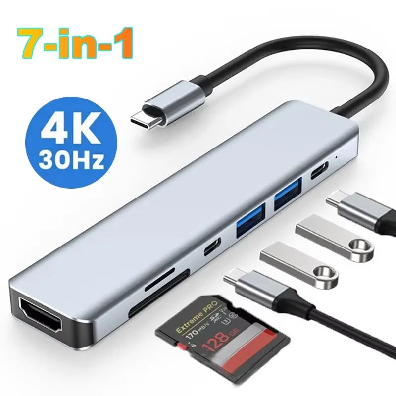 7-in-1 USB-C Docking Station with 4K HDMI & 87W Power Delivery