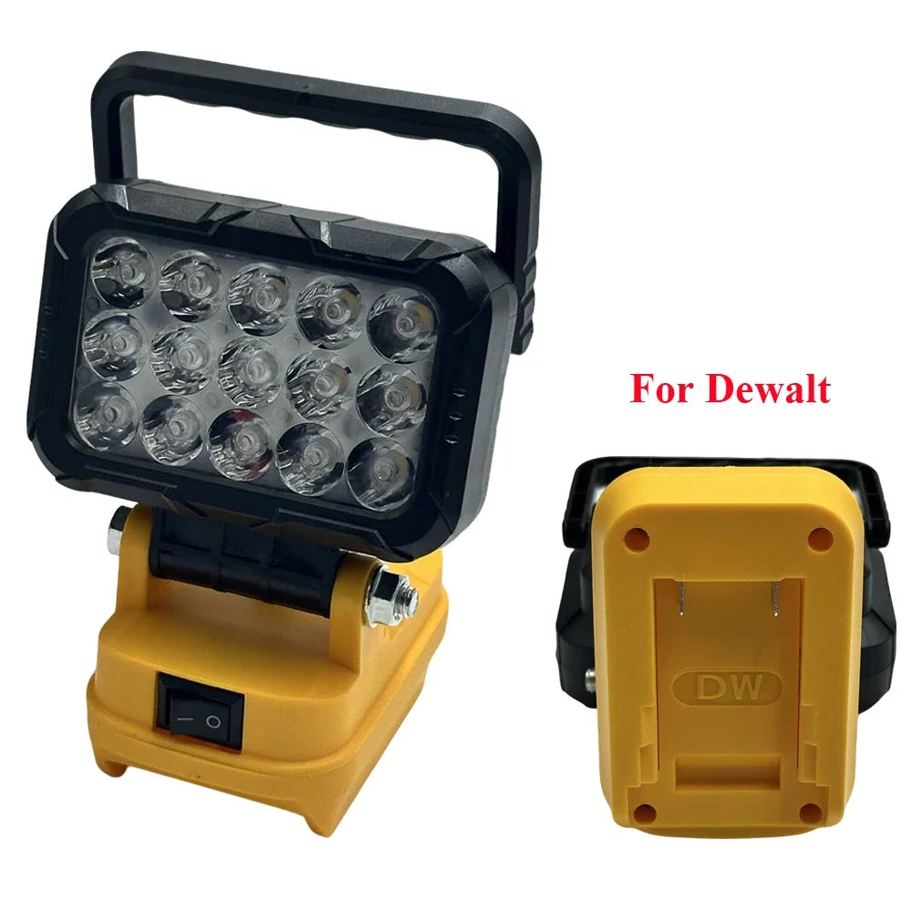 LED Work Light for Dewalt 18V 40W 6000LM, 2 USB Ports, 145° Adjustable Cordless Flood Light (Battery NOT Included)