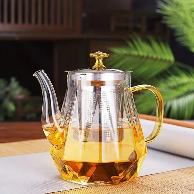 Glass Teapot with Stainless Steel Infuser