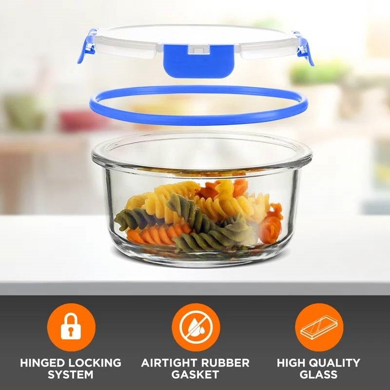 24-Piece Glass Food Storage Set with Snap-Locking Lids