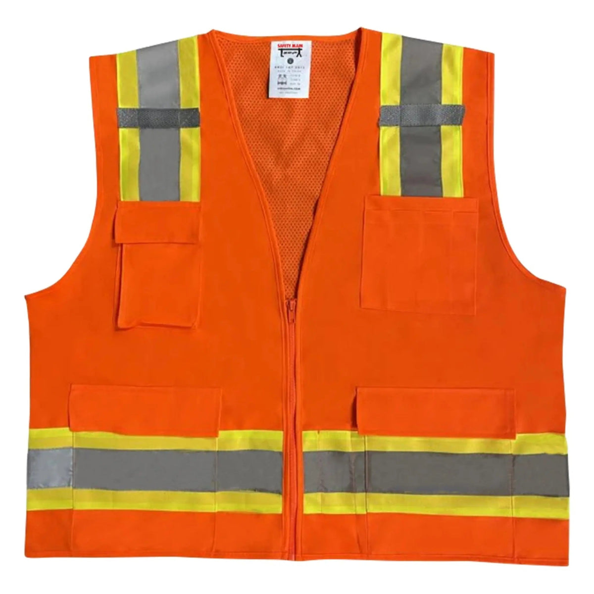Class 2 Hi-Vis Orange Surveyor Vest – 3 Pack
