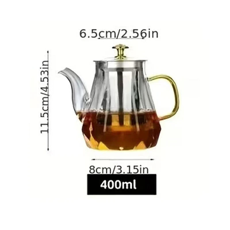 Glass Teapot with Stainless Steel Infuser