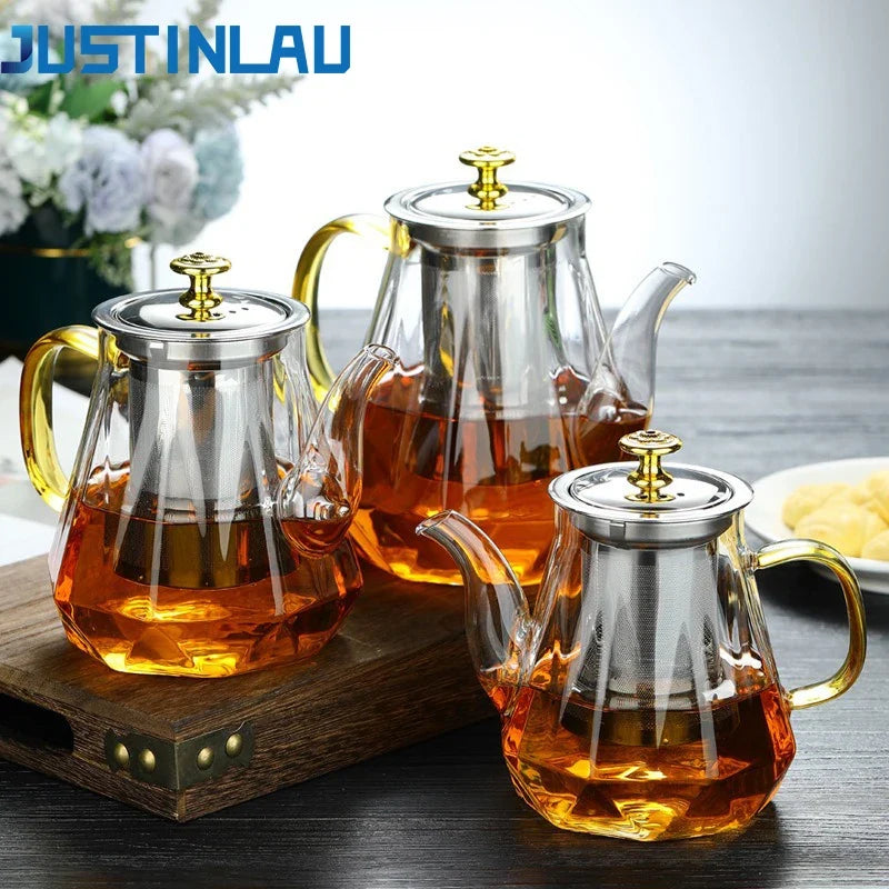 Glass Teapot with Stainless Steel Infuser