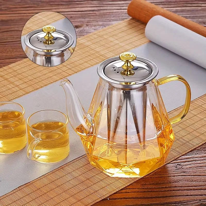 Glass Teapot with Stainless Steel Infuser