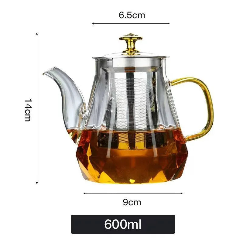 Glass Teapot with Stainless Steel Infuser