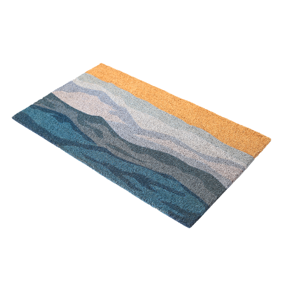Fab Habitat Shades of Sea Blue Coir Doormat