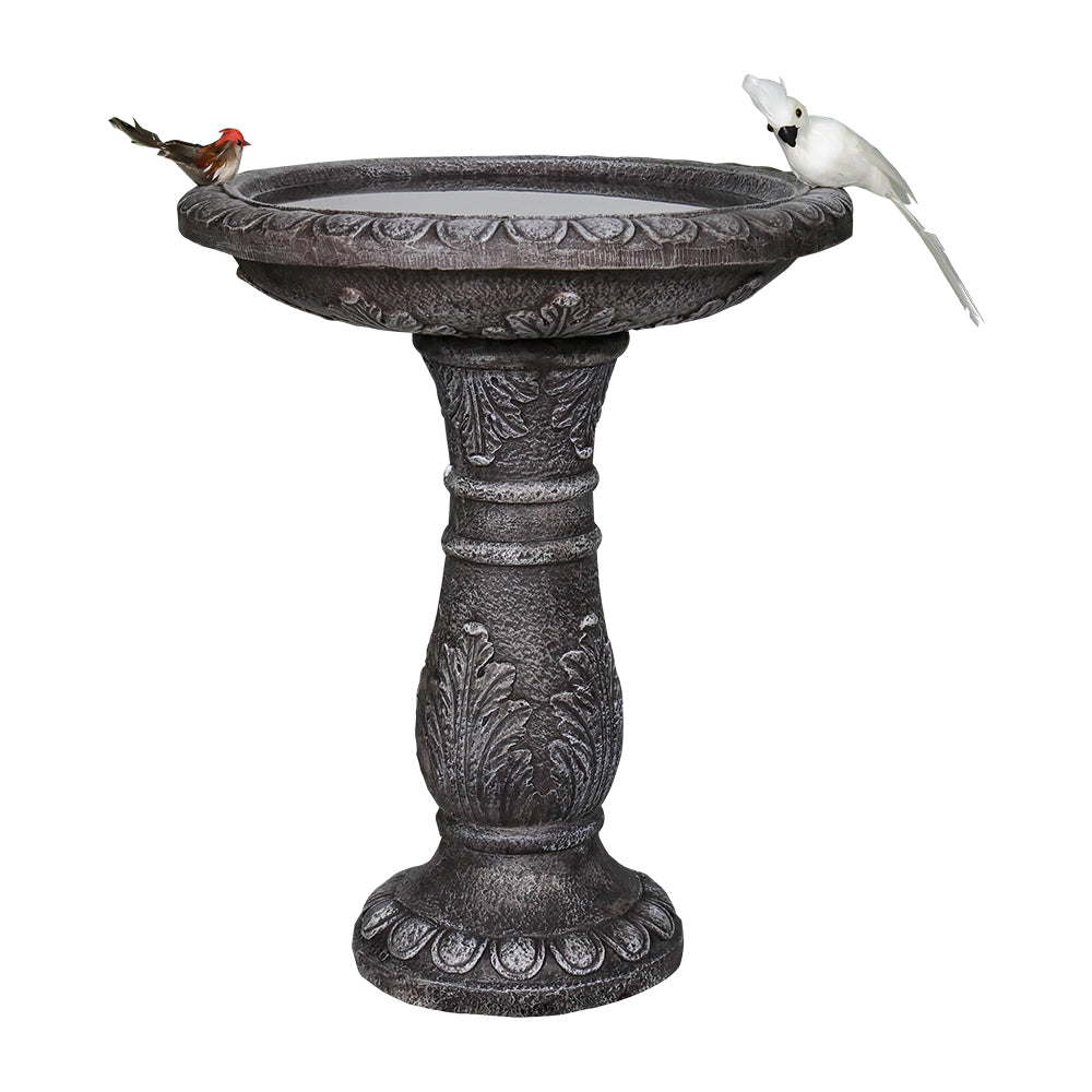 Concrete Leaf Bird Bath Acanthus Carved 24.4 Inch