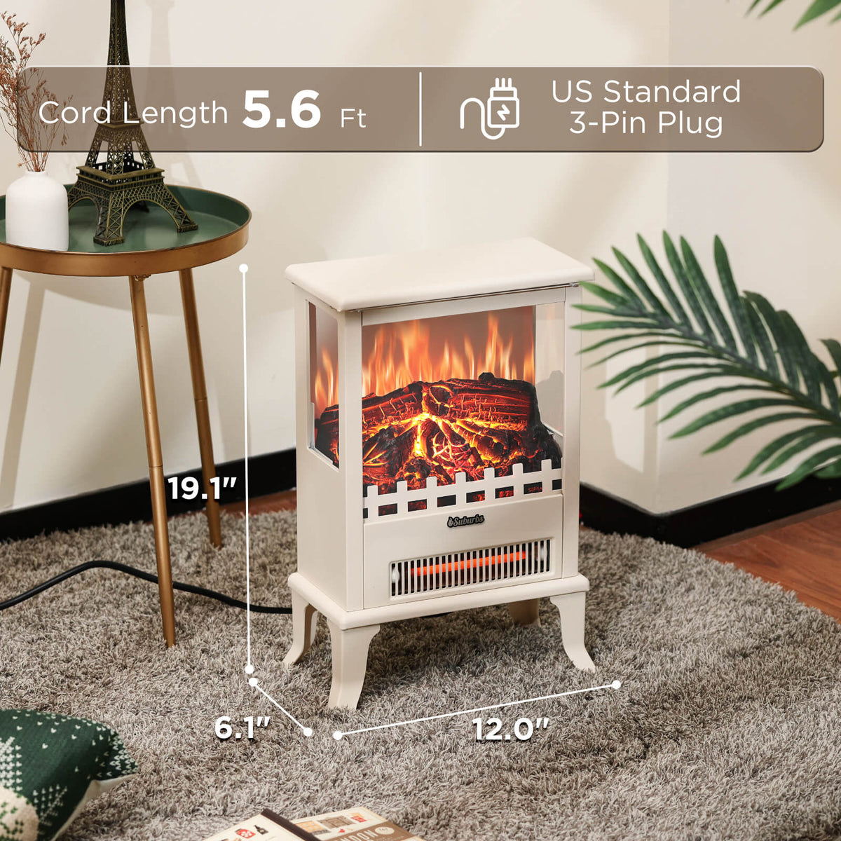 TURBRO TS17Q Electric Fireplace Stove Heater