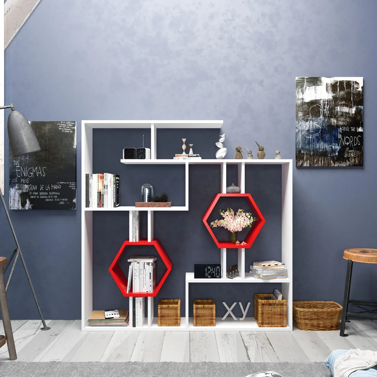 Tamara 53" Geometric Bookcase