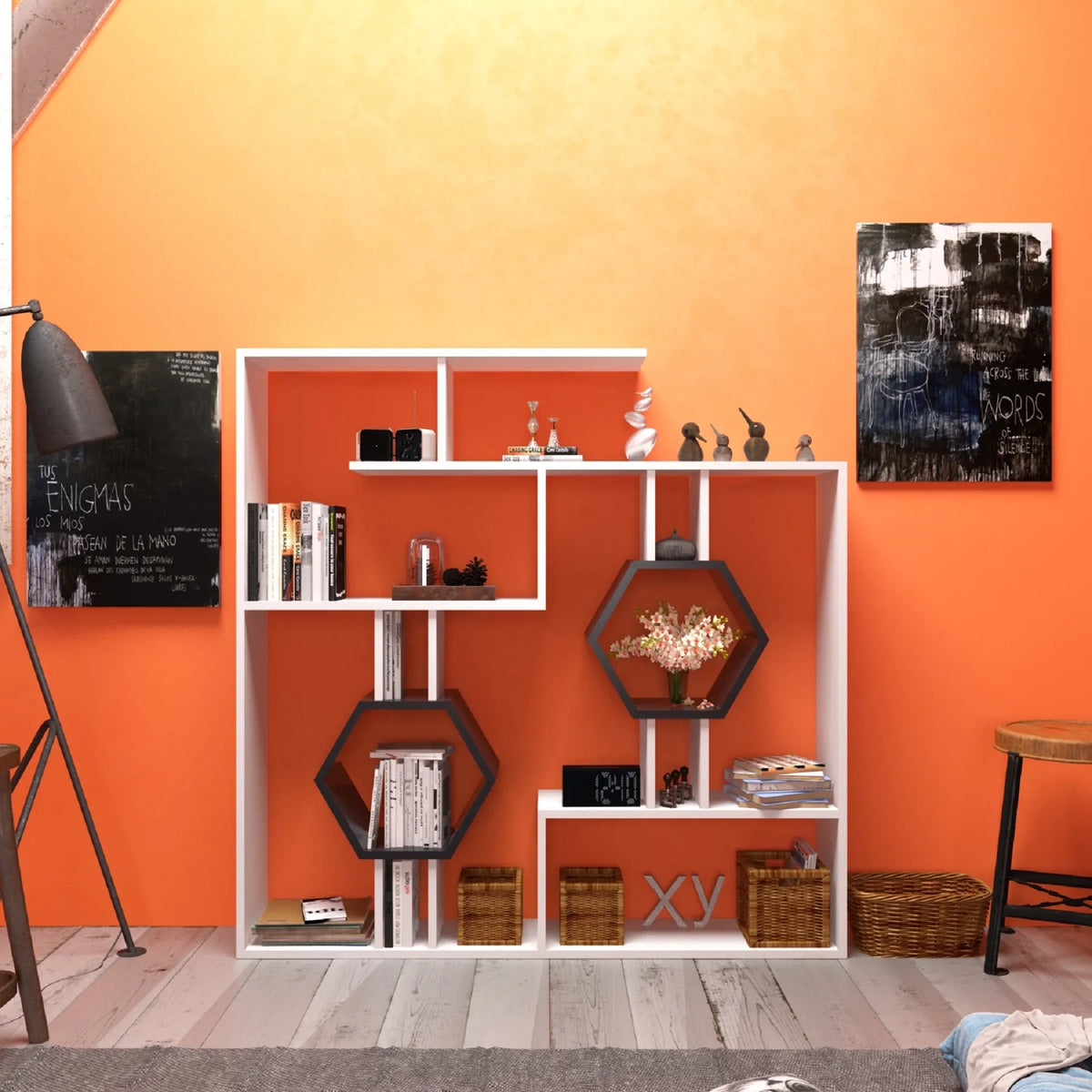 Tamara 53" Geometric Bookcase