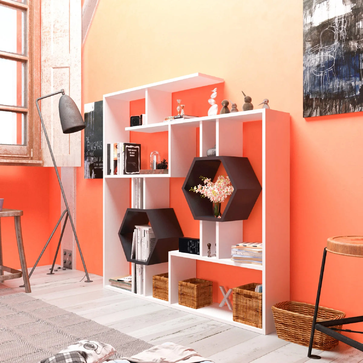 Tamara 53" Geometric Bookcase