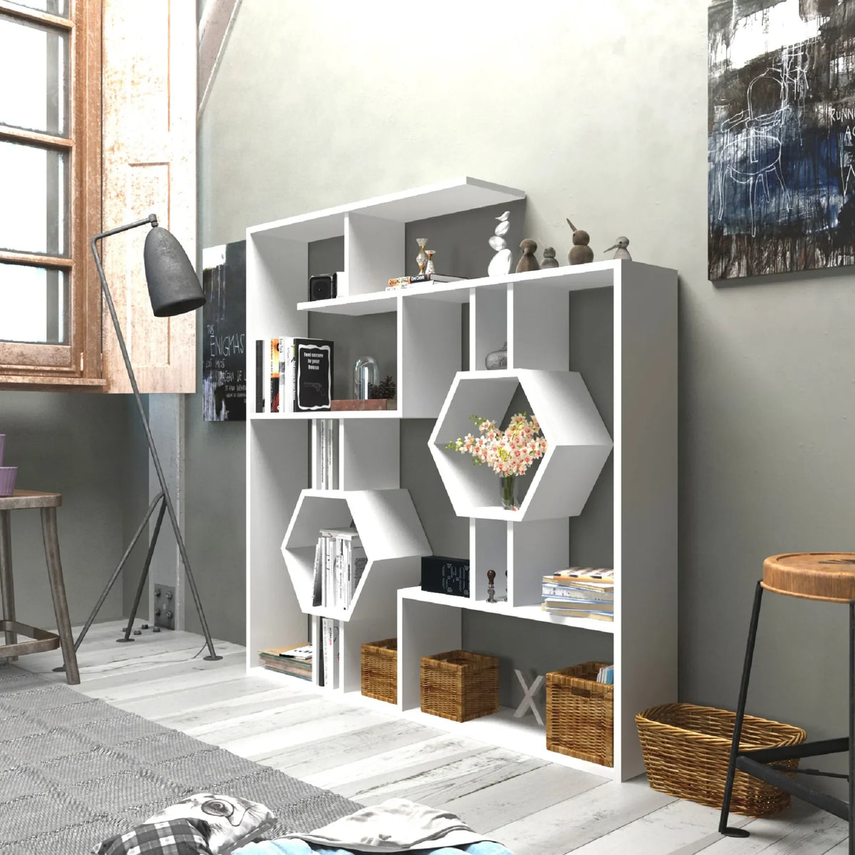 Tamara 53" Geometric Bookcase