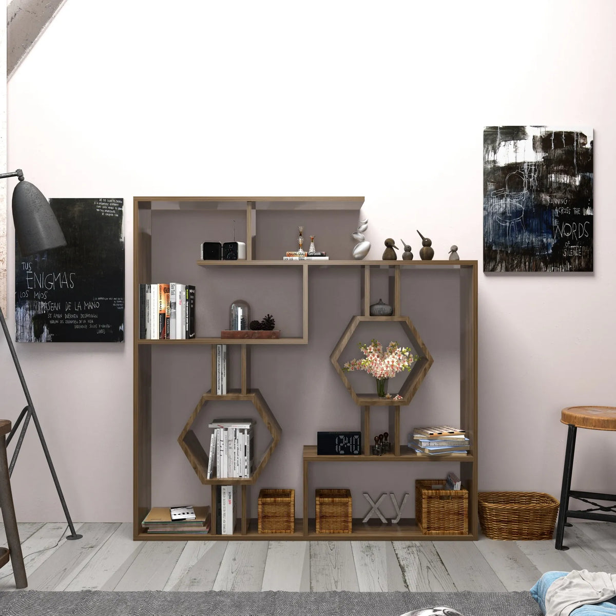Tamara 53" Geometric Bookcase