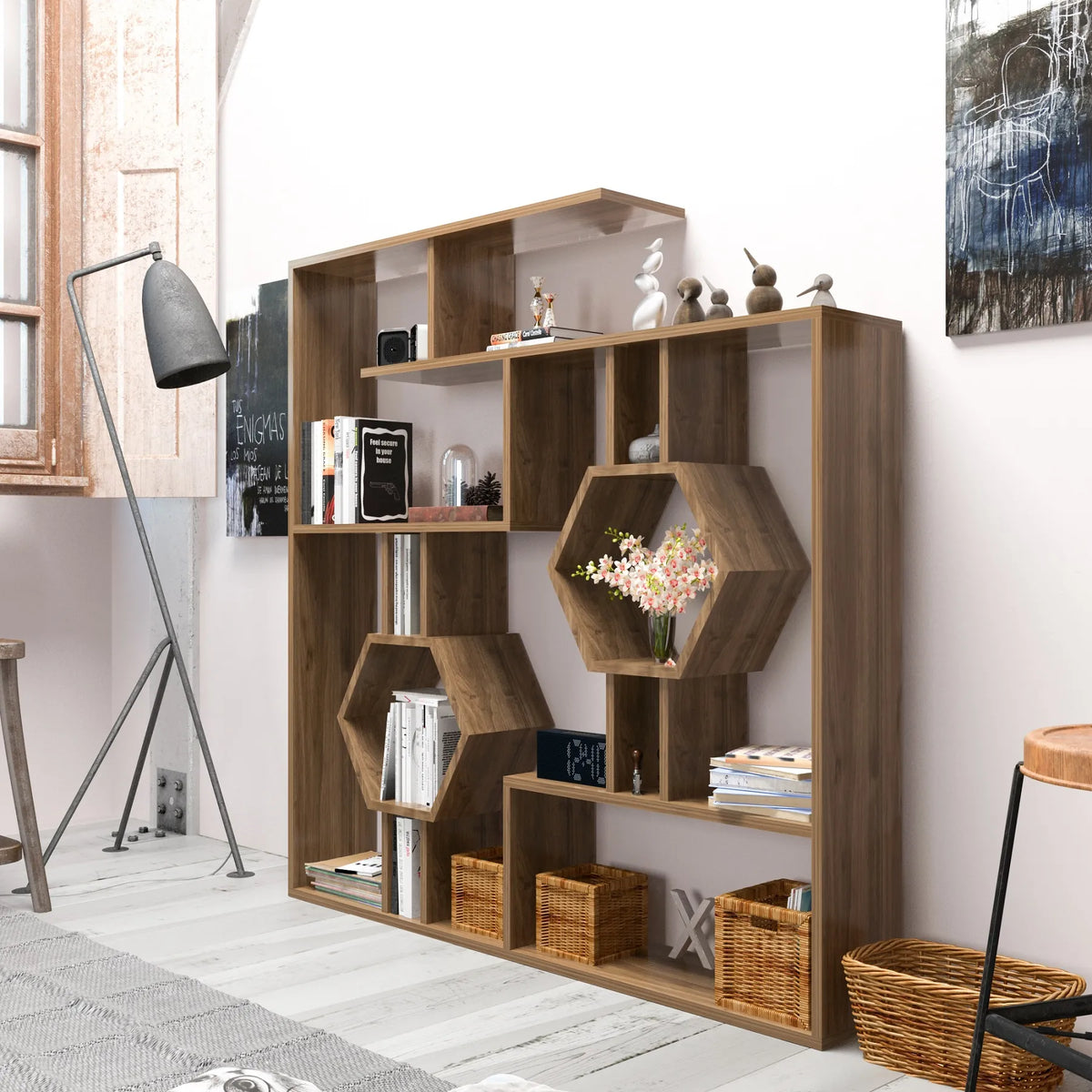 Tamara 53" Geometric Bookcase