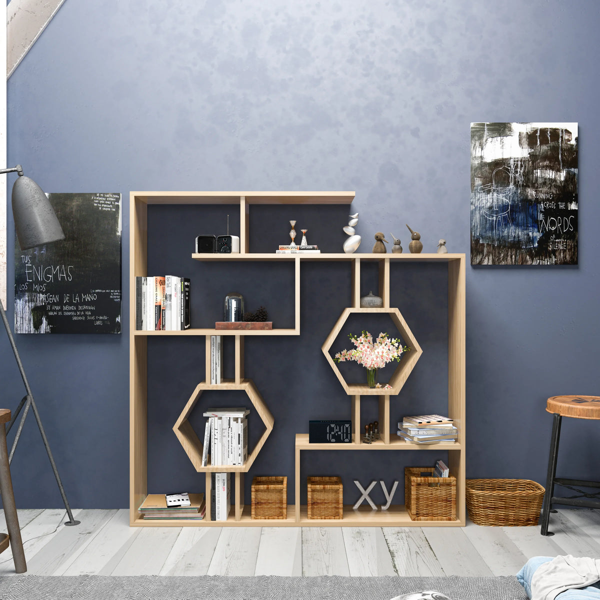 Tamara 53" Geometric Bookcase