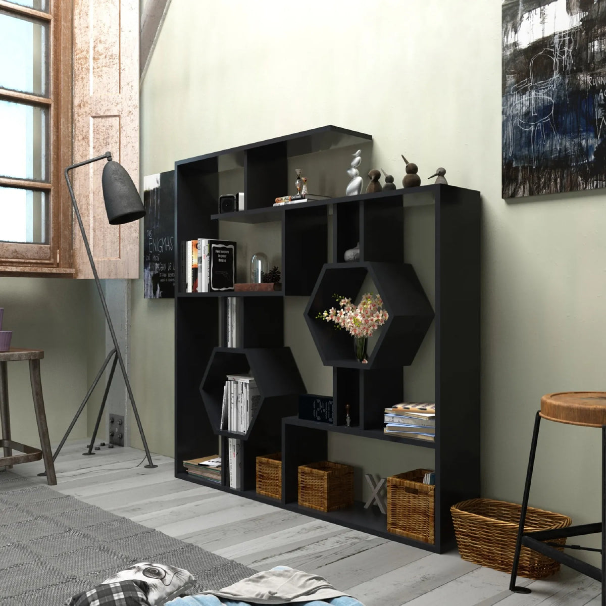 Tamara 53" Geometric Bookcase