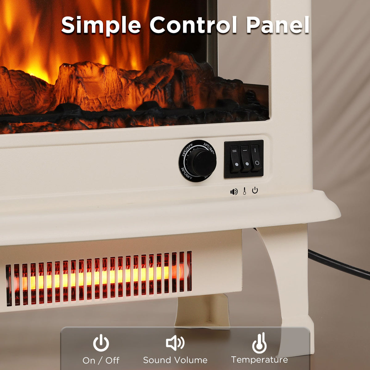 TURBRO TS20 Electric Fireplace Stove Heater with Sound